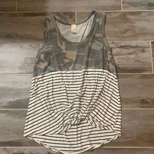 Medium camo and striped tank